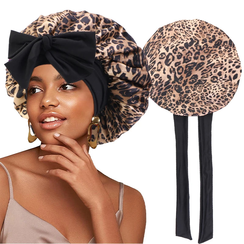 Flower print Silky Bonnet