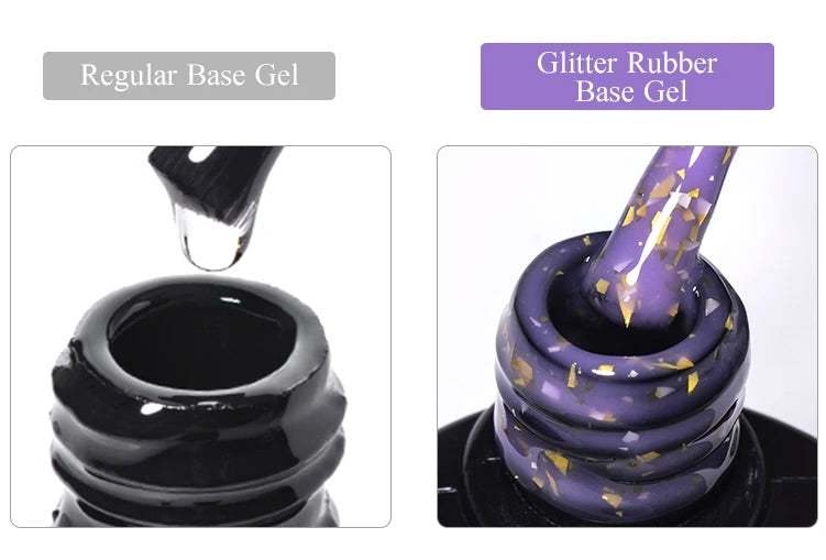 Gold Foil Glitter Rubber Base Nail Polish