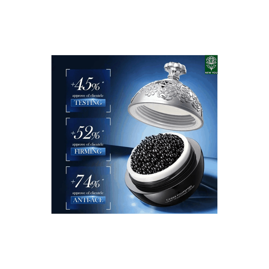 Black Caviar Anti-Wrinkle Face Cream with caviar peptide for moisturizing, firming, and anti-aging benefits