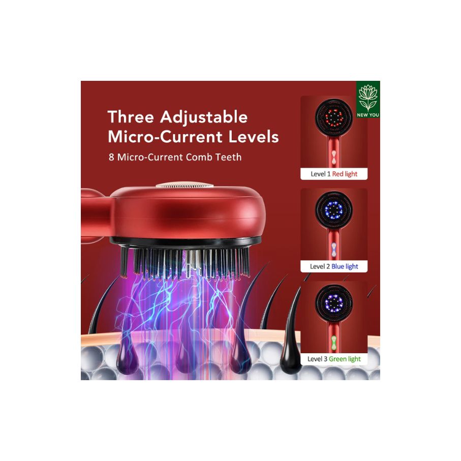 Massage Comb with Vibration Red Light Therapy