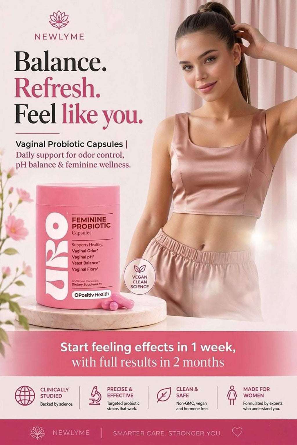 vaginal probiotic capsules for women promoting pH balance and feminine health